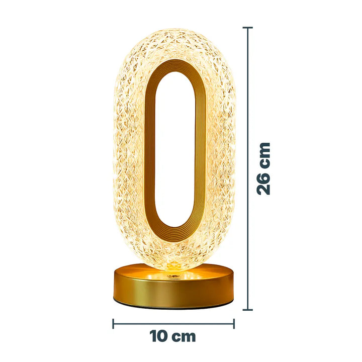 foto-frontal-da-luminaria-de-mesa-aurora-de-cristal-dourada-com-dimensoes-altura-e-largura-da-peca