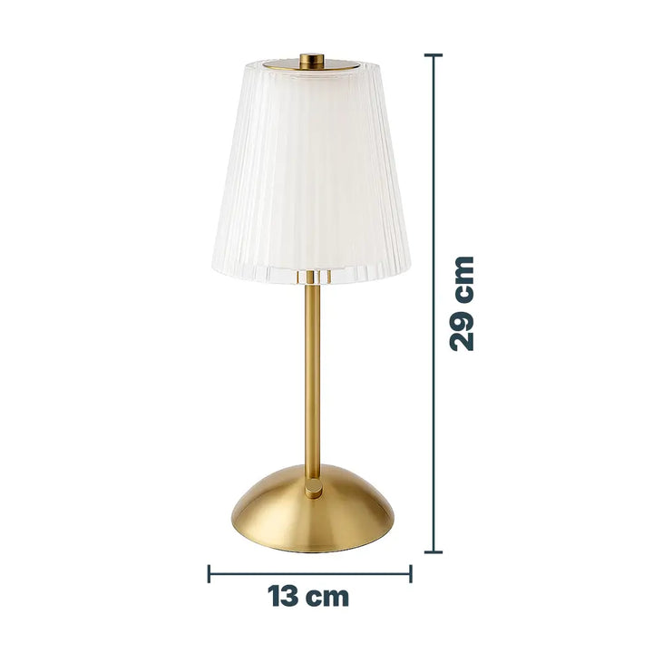 tamanho-dimensoes-da-luminaria-de-mesa-prism-dourada-com-touch-altura-e-largura-da-peca