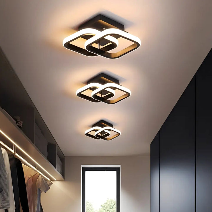 luminaria-de-teto-plafon-preto-led-duplo-iluminando-quarto-moderno-com-decoracao-sofisticada-iluminacao-suave